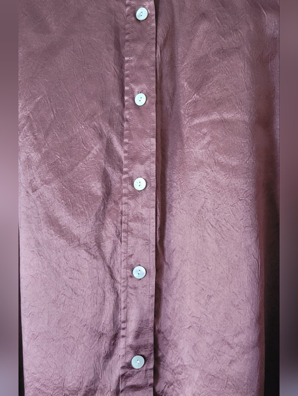 Rails Satin Button-Up Shirt in Chocolate Brown - Picture 6 of 12